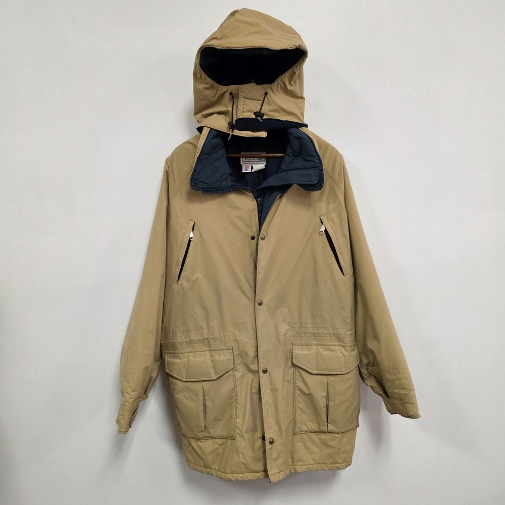 Vintage LL Bean Mens GTX Maine Wardens Hooded Parka Size L‎ Tall Beige Outdoors